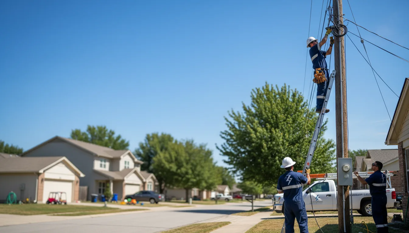 Residential electrician providing installation services in Hobson, TX